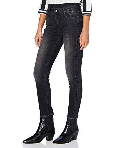 Street One 373361 Denim Style York Slim Fit High Waist Jeans, Authentic Black Wash, 27W x 28L para Mujer