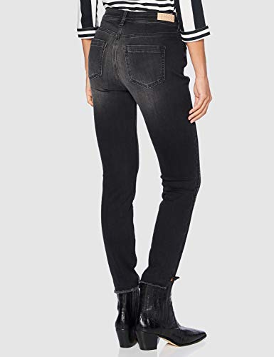 Street One 373361 Denim Style York Slim Fit High Waist Jeans, Authentic Black Wash, 27W x 28L para Mujer