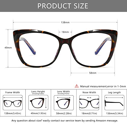 SUNGAIT Ojo de Gato Gafas Luz Anti-azul Gafas con Montura Geométrica Corte de Diamante(Marco de Tortuga (Acabado Brillante))