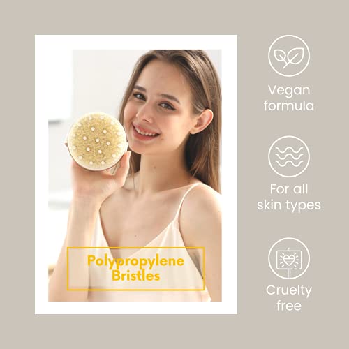 SURDOCA Cepillo Exfoliante Corporal para Cepillado en Seco y Ducha, Depurador de Espalda de Baño para Celulitis y Linfáticos, Exfoliante Suave y Masaje con Multipoint-Massage-Tech (Cerdas de nailon)