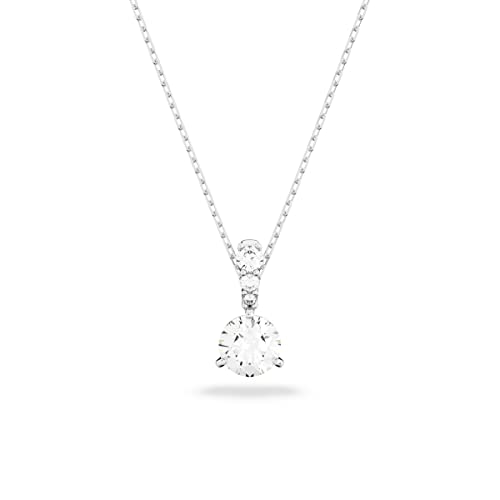 Swarovski Solitaire Colgante, Blanco, Baño de rodio
