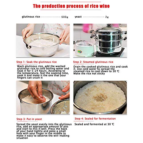Swide Levadura De Vino para Hacer Vino Levadura En Polvo De Cocina para Arroz Casero Vino De Levadura En Polvo Arroz Vino Resistencia Al Polvo Y La Humedad Y Es Adecuado para El Consumo Natural