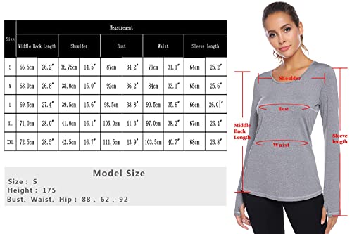 Sykooria Camiseta Deportiva Mujer de Manga Larga Sin Costuras Sudaderas Fitness Transpirable Suave Ropa Deportiva para Mujer Vino Tinto XXL