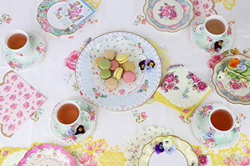 Talking Tables servilletas con borde festoneado y pequeñas flores ‘Truly Scrumptious’ ‘TS5’. Rosa. Papel.