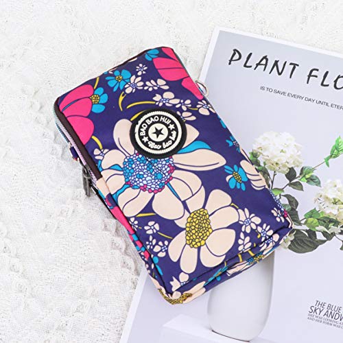TENDYCOCO bolso de teléfono con cremallera para mujer bolso de moda soporte para teléfono con cuello bolsa para teléfono colgante para viajes de viaje de compras - azul