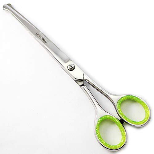 Tijeras de peluquería para perros, punta de 6.5 "Tijeras redondeadas para mascotas, para el cuerpo, la cara, las orejas y la nariz Cabello con cuchillas curvas