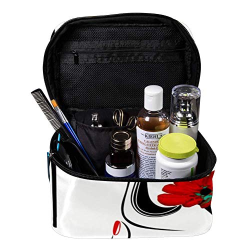 Tizorax Nautical Marine Skull Wheel Badge Bolsa cosmética Bolsa de Aseo de Viaje Caja Grande para organizar el Maquillaje