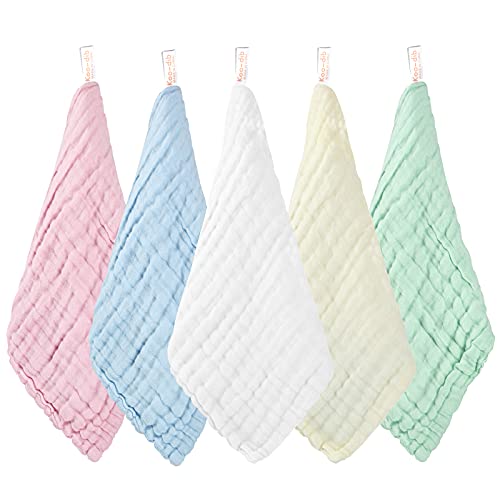 Toallas Bebe Recien Nacido De BañO Muselinas Bebe Algodon Gasas Para Bebes Toalla BañO Regalo Bebe Recien Nacido NiñO Koo-dib 10 Piezas Toallitas Reutilizables Muselina Bebe Algodon 25x25 cm