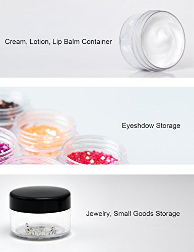 Toureal 15ml Tarros de Plastico con Tapa (20 Piezas) Frascos Pequeños, Bote de Viaje para Crema, Cosmetica (Negro)