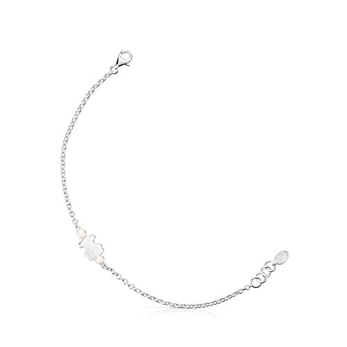 TOUS Pulsera Real Sisy de Plata y Perlas