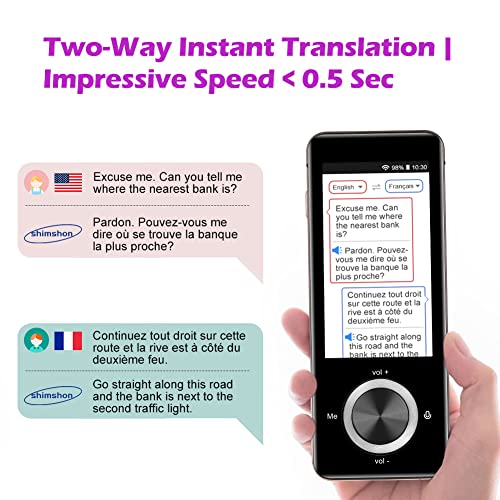 Traductor Instantaneo Traductor sin Conexión con Traducción de Fotos Traductor Instantaneo de voz, 108 Idiomas Traducción Inteligente en 0,5 Segundos | Bluetooth | WiFi