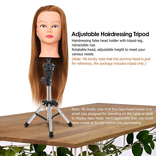 Tripode Cabeza Peluqueria, Mini Trípode de Peluquería Ajustable Falso 14.4in-25.2in
