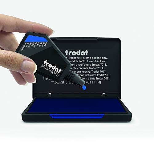 Trodat Botella de Tinta Azul – 28 ml – Tinta de Repuesto para Almohadillas de Tinta de Sello de Mano