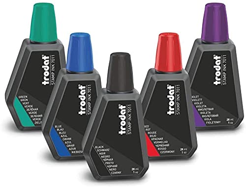 Trodat Botella de Tinta Azul – 28 ml – Tinta de Repuesto para Almohadillas de Tinta de Sello de Mano