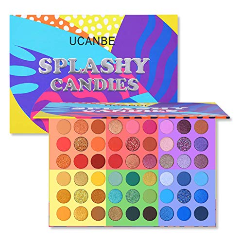 UCANBE Kit de maquillaje de sombra de ojos, 54 colores de paleta de sombra de ojos y 15 pinceles de maquillaje, paleta de maquillaje de ojos mate con brillo 6 en 1 con juego de pinceles