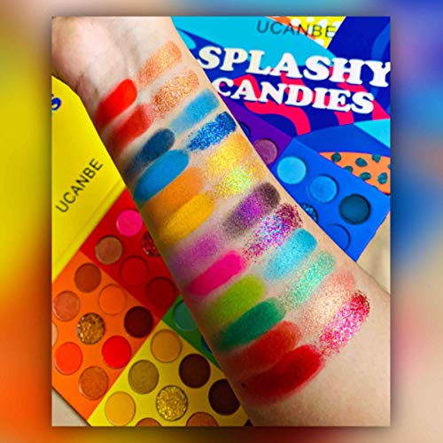 UCANBE Kit de maquillaje de sombra de ojos, 54 colores de paleta de sombra de ojos y 15 pinceles de maquillaje, paleta de maquillaje de ojos mate con brillo 6 en 1 con juego de pinceles