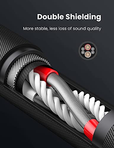 UGREEN Cable RCA a Jack, 3.5 mm Macho a 2×RCA Hembra Audio Cable, HiFi Sonido Cable RCA Jack 3.5 Nylon Trenzado Compatible con Amplificador, Altavoces, DVD, Home Cinema, Controlador de DJ, MP3, Móvil