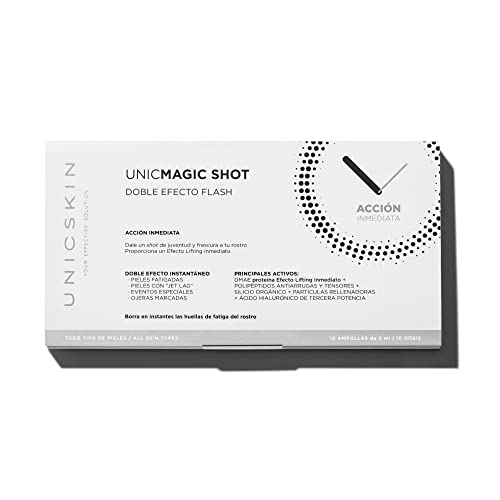 UNICSKIN - Pack de 10 Ampollas para el Cuidado Facial - Unicmagic Shot - Ayuda a Reducir Arrugas y Líneas de Expresión - Aporta Luminosidad e Hidratación - Efecto Lifting