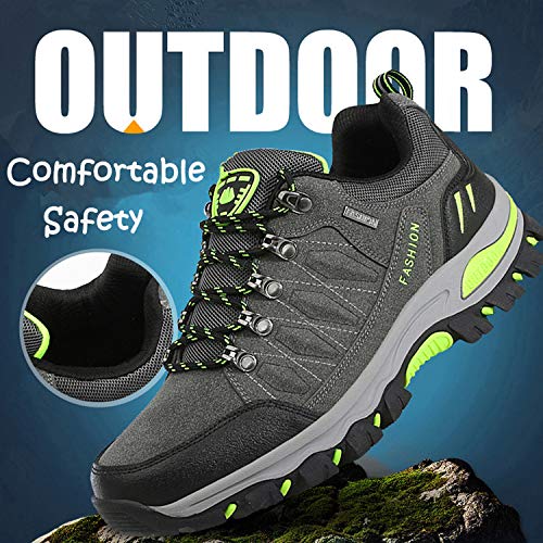 Unitysow Zapatillas de Senderismo Hombres Al Aire Libre Zapatillas de Trekking Impermeables Zapatillas de Montaña Botas de Senderismo Antideslizantes Camping Escalada Sneakers,Gris Claro,EU36