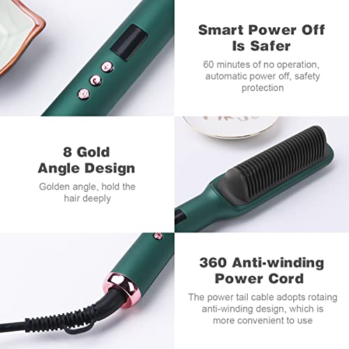 URAQT Cepillo Alisador de Pelo, PTC Calefacción Rápido Peine Alisador de Cabello Cerámica, Anti Escaldaduras Planchas para El Pelo, Cepillo Eléctrico Alisador de Pelo con 17 niveles de calor