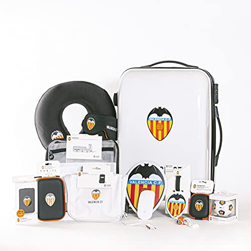 Valencia Club de Fútbol Etiqueta para Equipaje - Producto Oficial del Equipo, Identificador de Maleta con Goma de Sujeción y Anverso para los Datos del Viajero