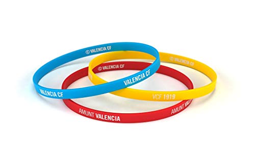 Valencia Club de Fútbol Pulsera Classic Tricolor Escudo Estándar para Hombre | Pulsera Valencia de Silicona | Apoya al Valencia CF con un Producto Oficial | VCF