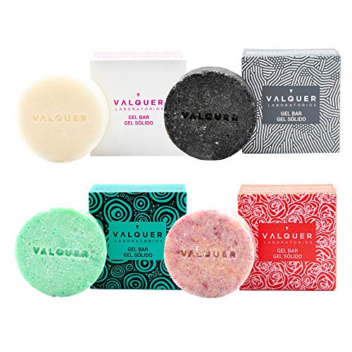Valquer Laboratorios Geles Sólidos, Gel Corporal Sólido, Vegano, Sin Jabón, Sin Plástico, Ecológico, Sin Siliconas, Gel Corporal Exótico, Pack 4 Unidades x 50g