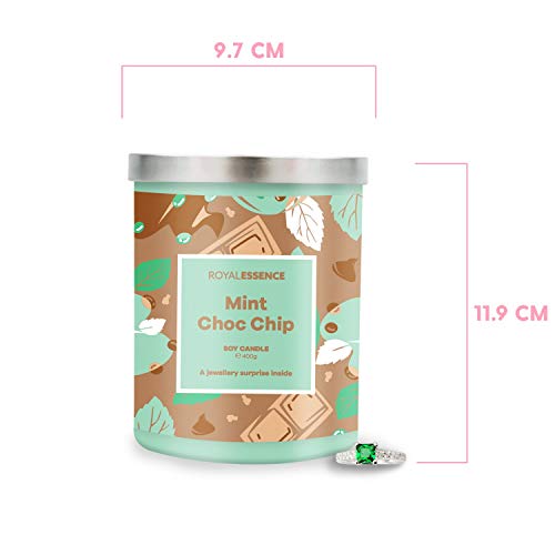 Vela Royal Essence Mint Choc Chip (joya sorpresa de plata de ley 925 valorada en £ 50 a £ 3000) Tamaño del anillo 9