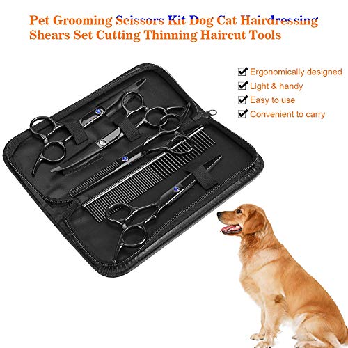 Venta loca Kit de Tijeras de Aseo para Mascotas, 7 Piezas de Tijeras de peluquería para Gatos y Perros
