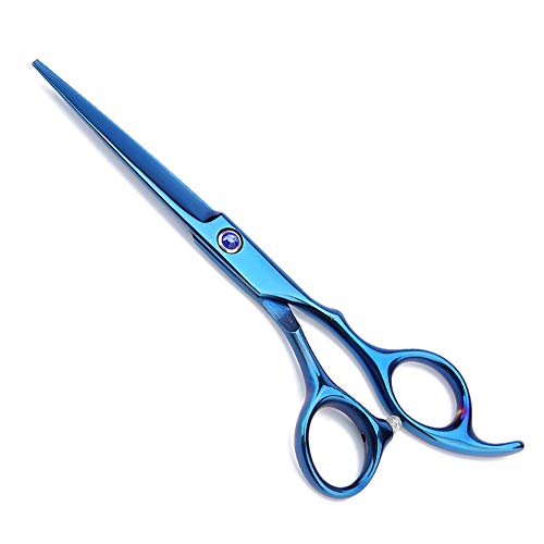 Venta loca Tijeras de peluquería tijeras de corte de pelo suciedad de perro pelo suelto para peluquería de mascotas hasta enredos(Blue flat cut)