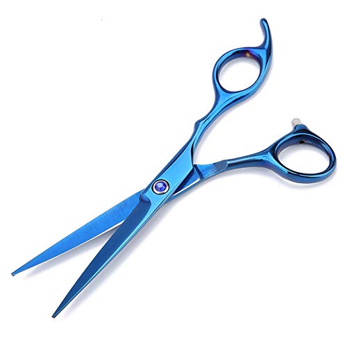 Venta loca Tijeras de peluquería tijeras de corte de pelo suciedad de perro pelo suelto para peluquería de mascotas hasta enredos(Blue flat cut)