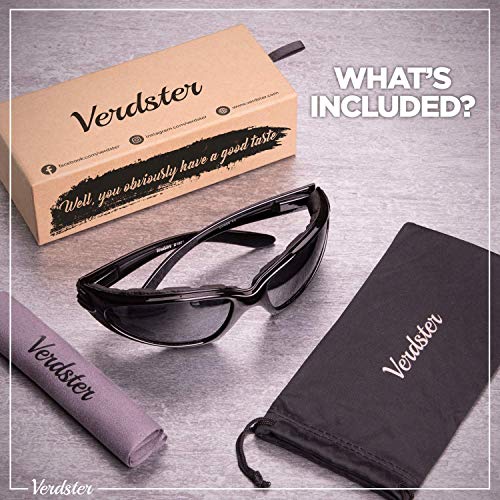 Verdster Gafas de Sol Deportivas Polarizadas para Mujer Gafas para Hombres Motociclistas Ciclistas para Correr Montura con Almohadillas de Espuma Airdam Orig