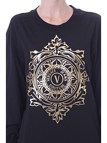 Versace 71HAHF05 CJ00F Camiseta Manga Larga Mujer Oro Negro M