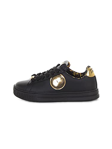 VERSACE JEANS COUTURE 71VA3SK6 ZP014 - Zapatillas bajas para mujer, Negro , 39 EU