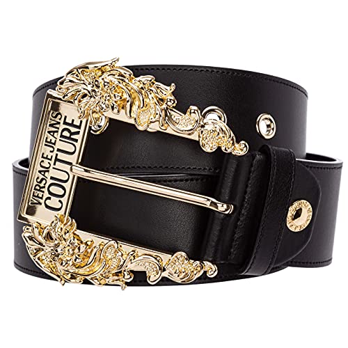 Versace Jeans Couture 71VA6F02 71627 - Cinturón de cintura alta para mujer, color negro 90