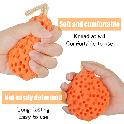 Vesaneae 3 Piezas Esponja de Baño Suave, Esponja de Ducha Corporal, Esponja Exfoliantes, Esponja Hidrofílica, Esponjas de Luffa, Esponjas de Masaje para Niños Hombres Mujeres(Amarillo+Naranja+Verde)