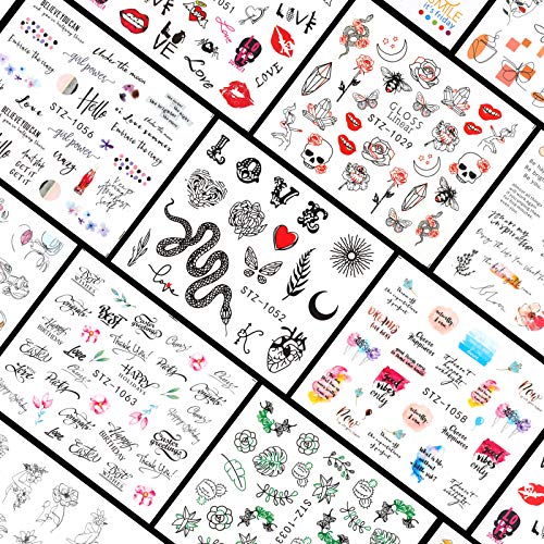 VETPW 32 Hojas Mezclado Pegatinas de Uñas, Nail Art Stickers Calcomanías, Pegatinas Transferencia Agua Calcomanías Uñas Etiquetas Engomadas para Decoración de Uñas Bricolaje
