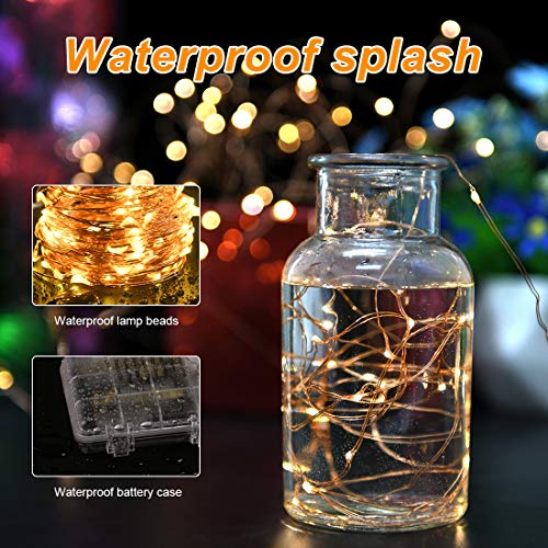 Vicloon Luces LED Exterior, 2Pcs Cadena de Luces LED Impermeable 10M/100 LED, Blanco Cálido Interiores o Exteriores, Decorar para Carnaval,Casa,Navidad,Boda,Halloween y Todas Fiestas