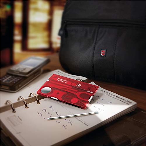 Victorinox Swisscard Lite, color Rojo Transparente en Blíster, Led Blanco