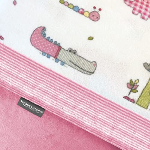 Victorio & Lucchino Juego de sábanas Infantiles Coralina - Modelo Zoológico (Rosa, Cama 90cm)