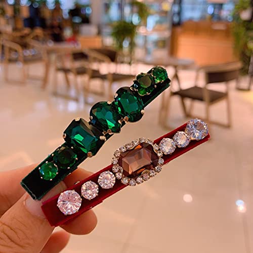 wangbadan La Nueva Gota de Agua Flannel Rhinestone Clips de Pelo de Alto Grado Boutique Crystal Hair Pines para Mujeres Europa y América Simple Popul-A2