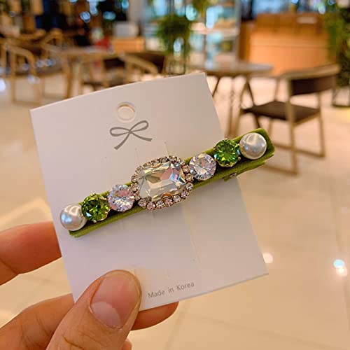 wangbadan La Nueva Gota de Agua Flannel Rhinestone Clips de Pelo de Alto Grado Boutique Crystal Hair Pines para Mujeres Europa y América Simple Popul-A2