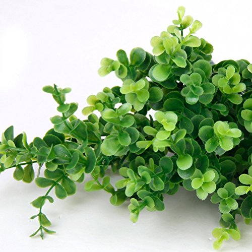 WINOMO 2 piezas pequeñas hojas plástico Planta Hierba Aglaia Odorata para casa decoración de la boda (verde)