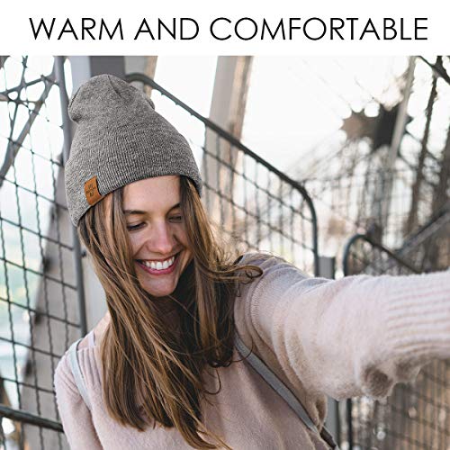 Wmcaps Gorro Hombre, Gorros de Punto Hombre Mujer Unisex Slouch Cráneo Sombreros, Diseño Clásico Moderno y Suave (Gris)