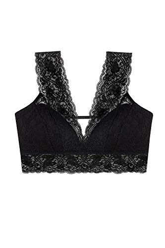 Wonderbra Sexy Plunge Bralette Sujetador, Negro (Noir 001), Large para Mujer