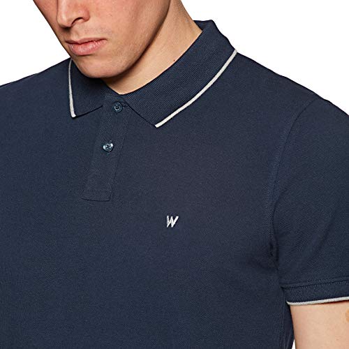 Wrangler Pique Camisa Polo, Azul (Navy 114), Small para Hombre