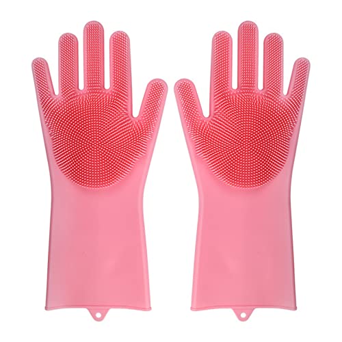 XMYINGWEI Guantes de Lavado Lavavajillas Limpieza Guantes Mágico Silicona Goma Esponja Guante Scrubber Cocina Cocina Limpieza Herramientas Dropshipping Cocina (Color : Pink)
