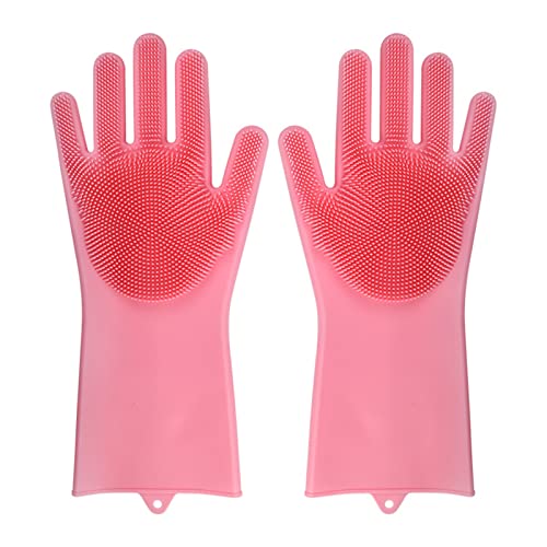 XMYINGWEI Guantes de Lavado Lavavajillas Limpieza Guantes Mágico Silicona Goma Esponja Guante Scrubber Cocina Cocina Limpieza Herramientas Dropshipping Cocina (Color : Pink)