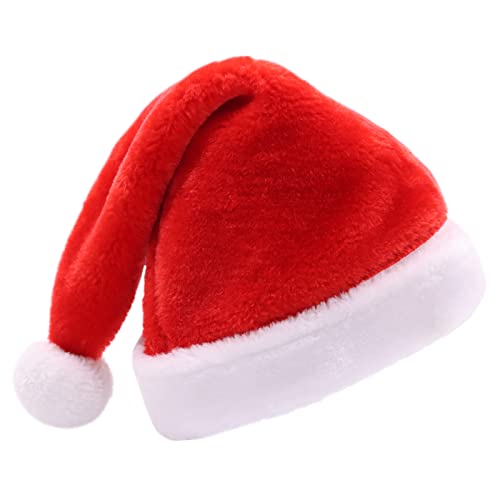 Yefun Sombrero de Navidad, Sombrero de Papá Noel Adultos para Hombre Mujer, Sombrero de Papá Noel, Gorro navideño, Gorro de Papá Noel Adornos Navidad Navideña Roja & blanco (1 Pack)