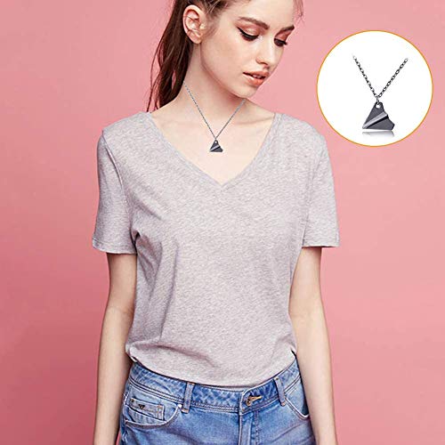 YGCHEN Collar Avión de Papel Plata Collar con Colgante Mujer Joyería de Aleación Necklace Set para Cumpleaños, Halloween, Navidad, San Valentín Regalos
